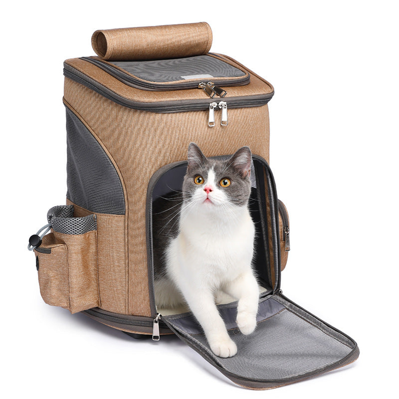 Pet Portable Folding Trolley Backpack