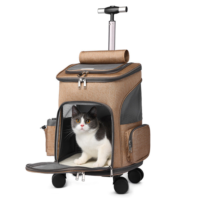 Pet Portable Folding Trolley Backpack